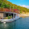 House Boat In Lake Travis Diamond Paintings