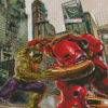 Hulk And Iron Man Fighting Diamond Paintings