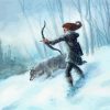 Hunter Woman In Snow Diamond Paintings