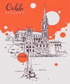 Illustration Cobh Ireland Poster Diamond Paintings