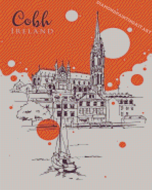 Illustration Cobh Ireland Poster Diamond Paintings