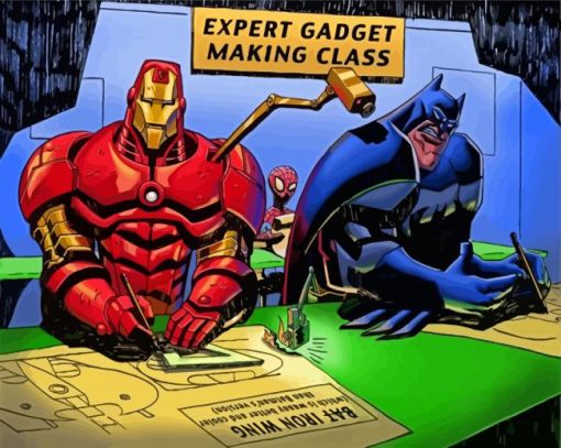 Ironman And Batman Comic Diamond Paintings