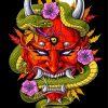 Japanese Demon Mask And Snake Diamond Paintings