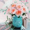 Juliet Roses Blue Vase Diamond Paintings