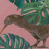 Kiwi bird and Leaves Diamond Paintings