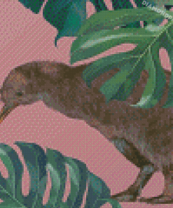 Kiwi bird and Leaves Diamond Paintings