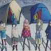 Laid Back Camp Characters Diamond Paintings