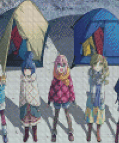 Laid Back Camp Characters Diamond Paintings