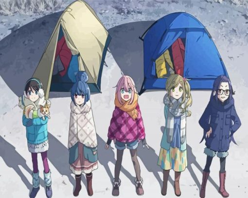 Laid Back Camp Characters Diamond Paintings