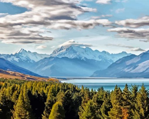 Lake Tekapo Landscape Diamond Paintings