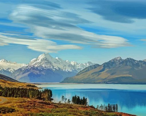 Lake Tekapo Snow Diamond Paintings