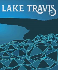 Lake Travis Poster Illustration Diamond Paintings