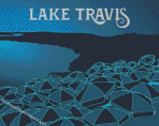 Lake Travis Poster Illustration Diamond Paintings