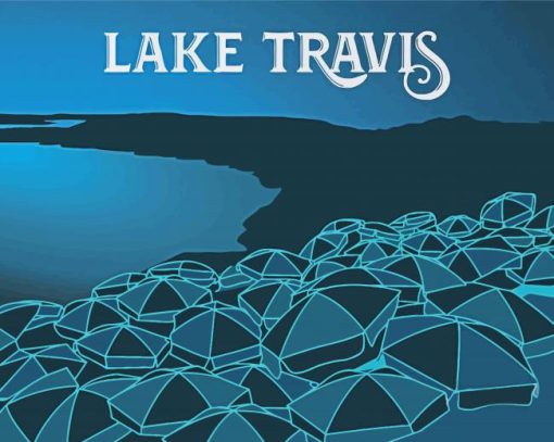 Lake Travis Poster Illustration Diamond Paintings