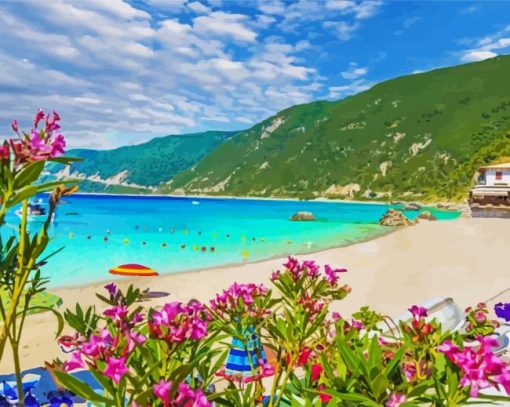 Lefkada Beach Greece Diamond Paintings