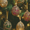 Light Christmas Baubles Diamond Paintings