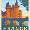 Loire Castle France Poster Diamond Paintings