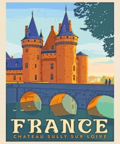 Loire Castle France Poster Diamond Paintings