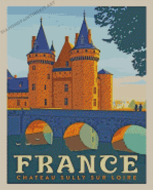 Loire Castle France Poster Diamond Paintings