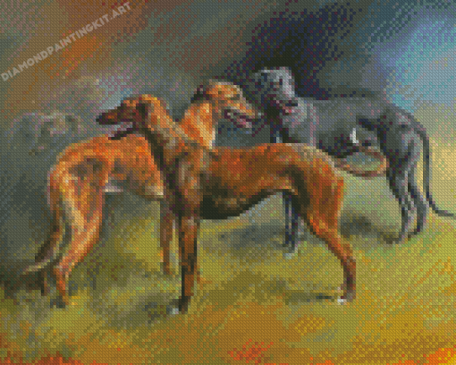 Lurchers Dogs Diamond Paintings