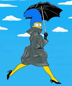 Marge Simpson Under Umbrella Diamond Paintings