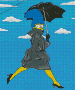 Marge Simpson Under Umbrella Diamond Paintings