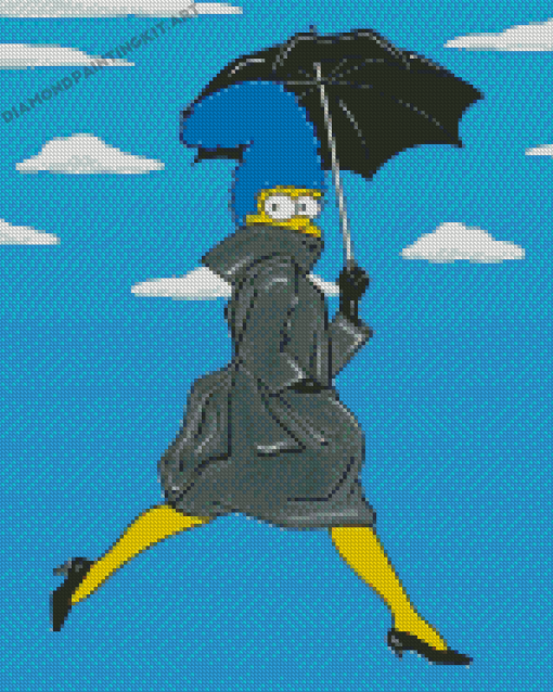 Marge Simpson Under Umbrella Diamond Paintings