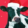 Merry Christmas Cow Diamond Paintings