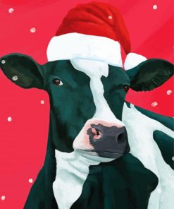 Merry Christmas Cow Diamond Paintings