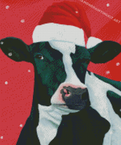 Merry Christmas Cow Diamond Paintings