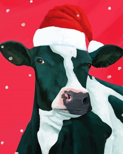 Merry Christmas Cow Diamond Paintings