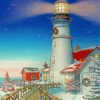 Merry Christmas Lighthouse Diamond Paintings