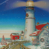 Merry Christmas Lighthouse Diamond Paintings