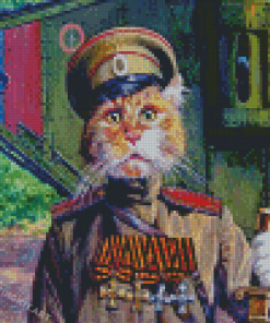 Military Cat Art Diamond Paintings