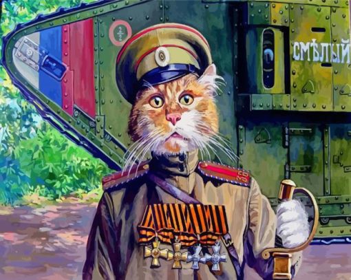 Military Cat Art Diamond Paintings