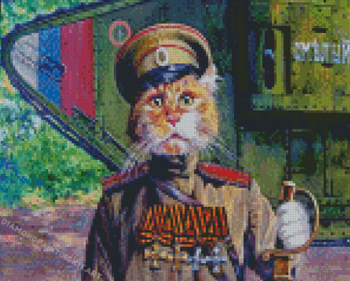 Military Cat Art Diamond Paintings