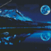 Mountain And Moon Landscape Diamond Paintings