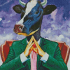 Mr Cow In Suit Diamond Paintings