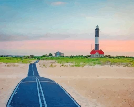 New York Fire Island Lighthouse Diamond Paintings