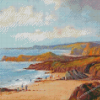 Newquay Bay Cornwall By Campbell Archibald Mellon Diamond Paintings