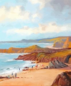 Newquay Bay Cornwall By Campbell Archibald Mellon Diamond Paintings