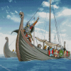 Norse Vikings Longboat Diamond Paintings