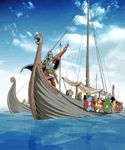 Norse Vikings Longboat Diamond Paintings