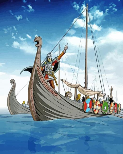 Norse Vikings Longboat Diamond Paintings