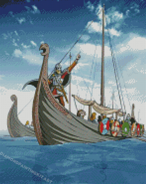 Norse Vikings Longboat Diamond Paintings