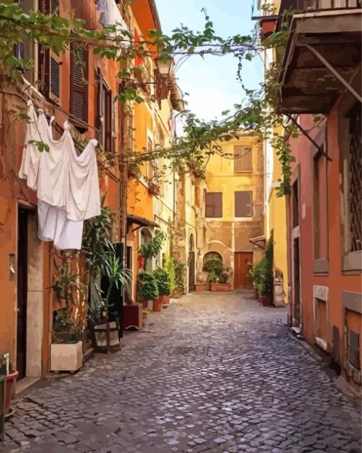 Old Town Trastevere Rome Diamond Paintings