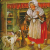 Old Woman And Dog Diamond Paintings