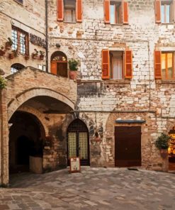 Perugia Old Buildings Diamond Paintings