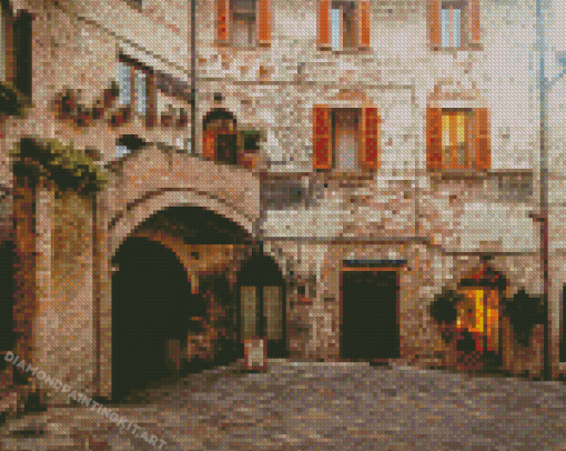 Perugia Old Buildings Diamond Paintings