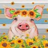 Pig With Sunflowers Art Diamond Paintings